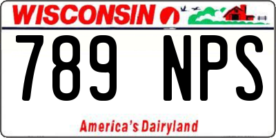 WI license plate 789NPS