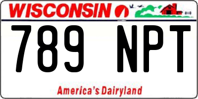 WI license plate 789NPT