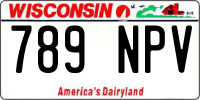 WI license plate 789NPV