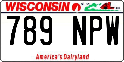 WI license plate 789NPW