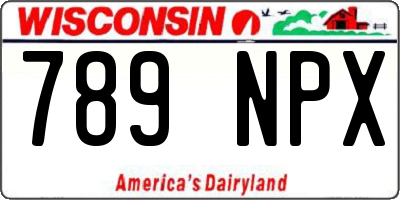WI license plate 789NPX