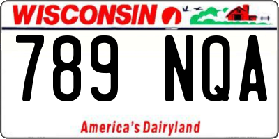 WI license plate 789NQA