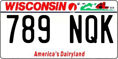 WI license plate 789NQK