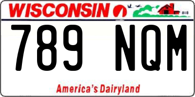 WI license plate 789NQM