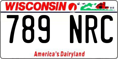 WI license plate 789NRC