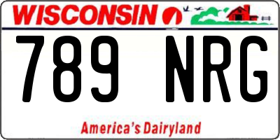 WI license plate 789NRG