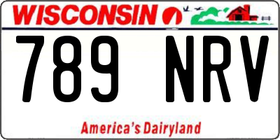 WI license plate 789NRV