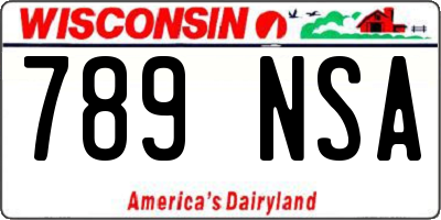 WI license plate 789NSA