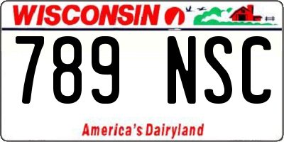 WI license plate 789NSC