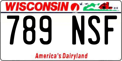WI license plate 789NSF