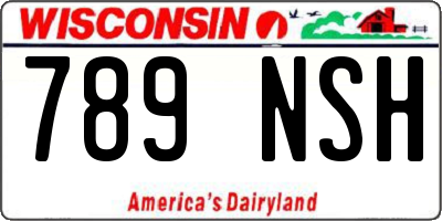 WI license plate 789NSH