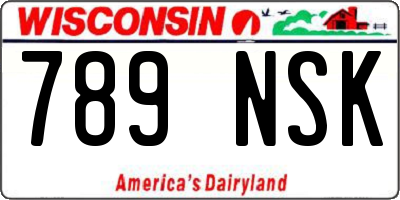 WI license plate 789NSK