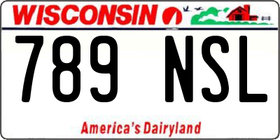 WI license plate 789NSL