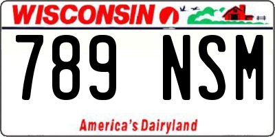 WI license plate 789NSM