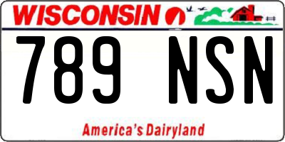 WI license plate 789NSN