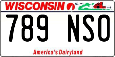 WI license plate 789NSO