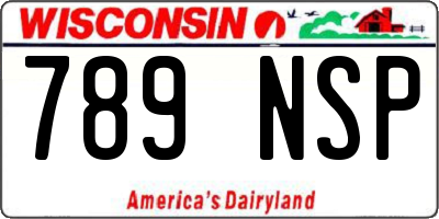 WI license plate 789NSP