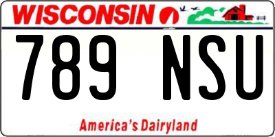WI license plate 789NSU