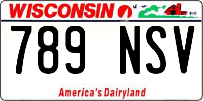 WI license plate 789NSV