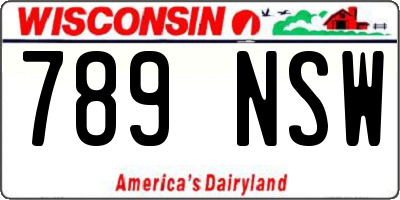 WI license plate 789NSW