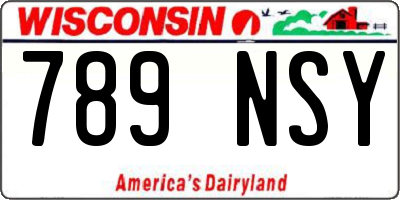 WI license plate 789NSY