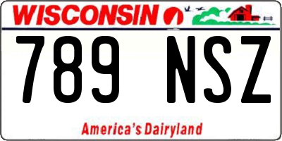 WI license plate 789NSZ