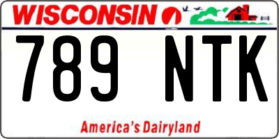 WI license plate 789NTK