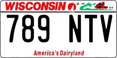 WI license plate 789NTV