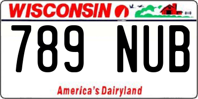 WI license plate 789NUB