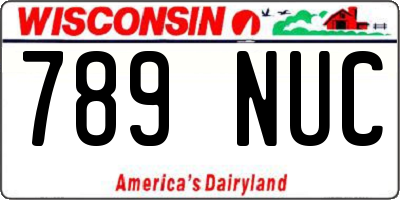 WI license plate 789NUC