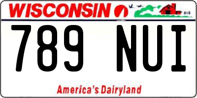 WI license plate 789NUI