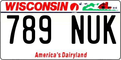 WI license plate 789NUK