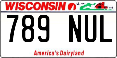 WI license plate 789NUL