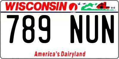 WI license plate 789NUN