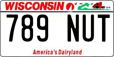 WI license plate 789NUT