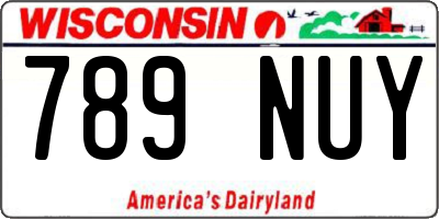 WI license plate 789NUY