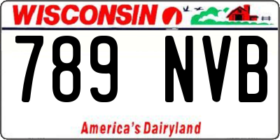 WI license plate 789NVB