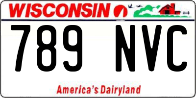 WI license plate 789NVC