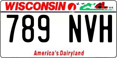 WI license plate 789NVH