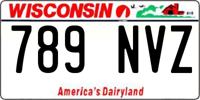WI license plate 789NVZ