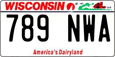 WI license plate 789NWA