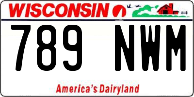 WI license plate 789NWM