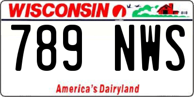 WI license plate 789NWS