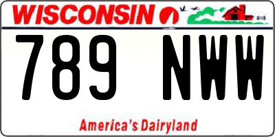 WI license plate 789NWW