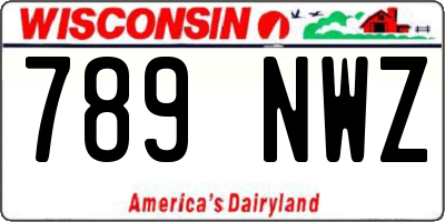 WI license plate 789NWZ