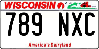 WI license plate 789NXC