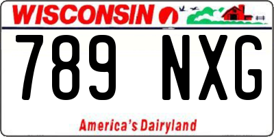 WI license plate 789NXG