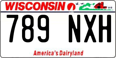 WI license plate 789NXH