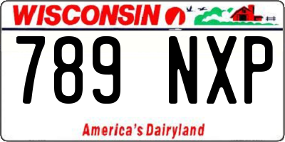 WI license plate 789NXP