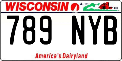 WI license plate 789NYB